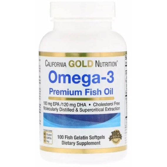 Омега 3 California Gold Nutrition Omega-3, Premium Fish Oil 100 Fish Softgels