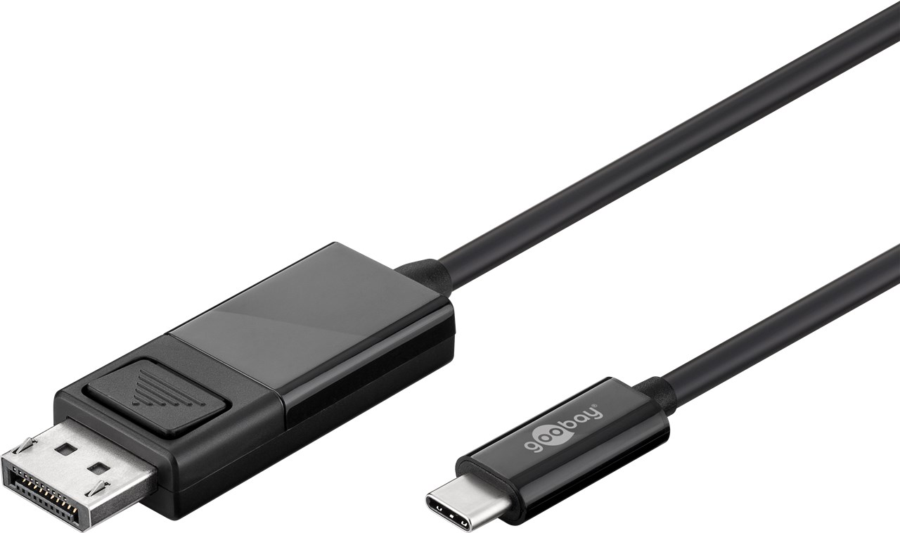 Кабель монітора-сигнальний Goobay USB Type-C-DisplayPort M/M  1.2m (USB3.1Gen2) v1.2 4K@60Hz чорний (75.05.5984)