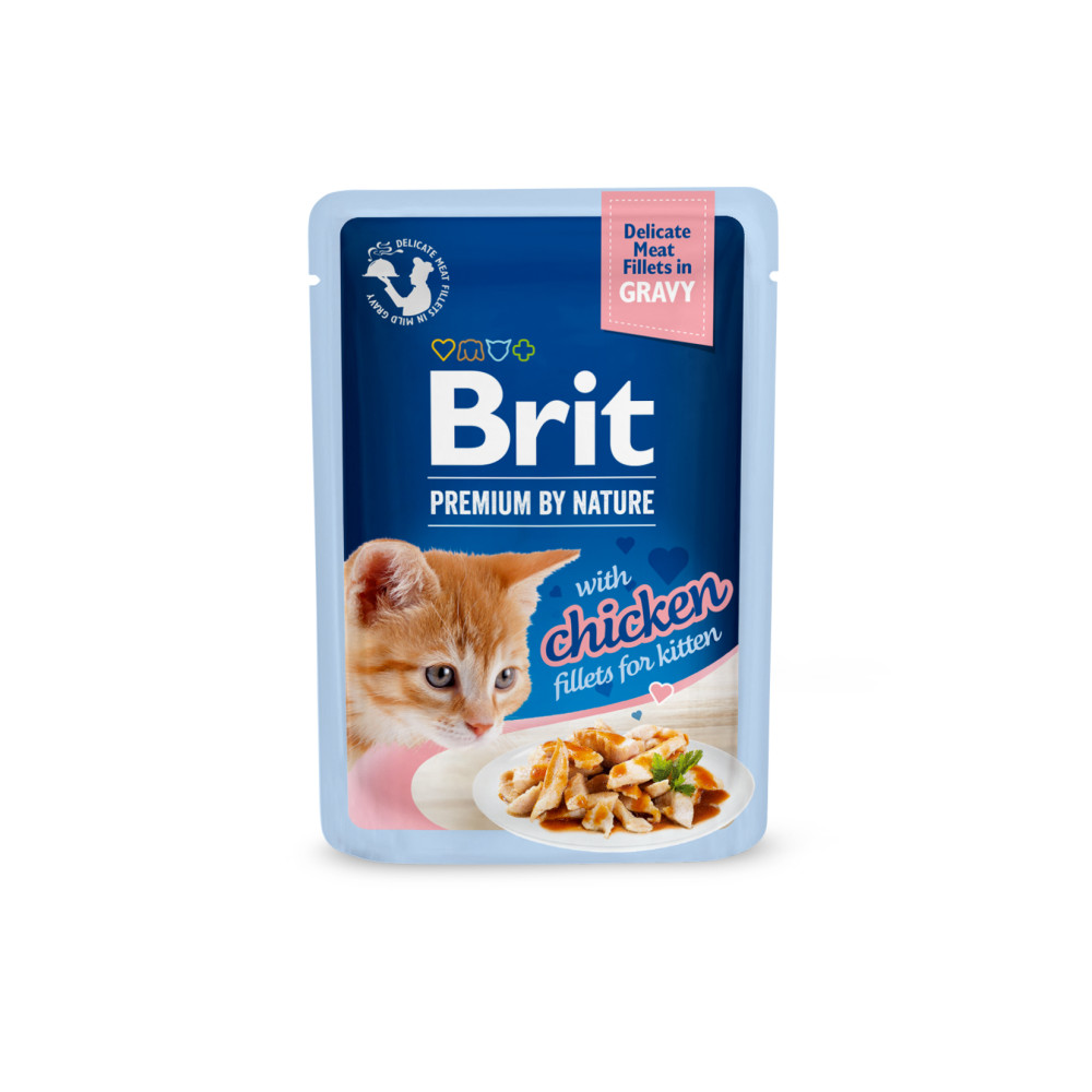 Влажный корм Brit Premium для котят с курицей в соусе 85 г (101135) (16006)