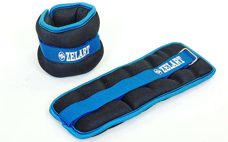 Обтяжувачі-манжети для рук та ніг Zelart FI-2502-3 (2 x 1,5кг) Синій