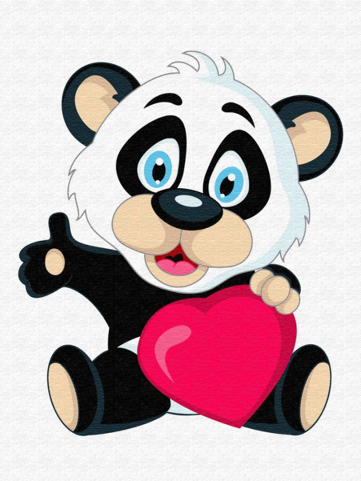 Дитяча картина за номерами BrushMe Kids (Брашмі Кідс) "Панда із серцем" 40х50 см MEX6360