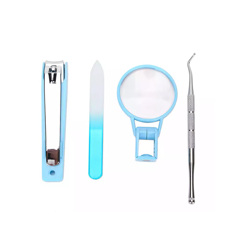 Маникюрный набор Lesko Nail Clippers C-01 (Книпсер, Пилочка, Кюретка, Лупа)