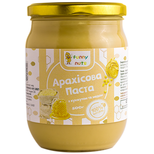 Арахисовая паста Funny Nuts с кунжутом и медом 500 г (1696426001)