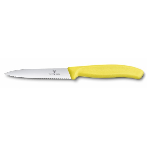 Кухонный нож Victorinox SwissClassic для нарезки 100 мм серрейтор Желтый (6.7736.L8)