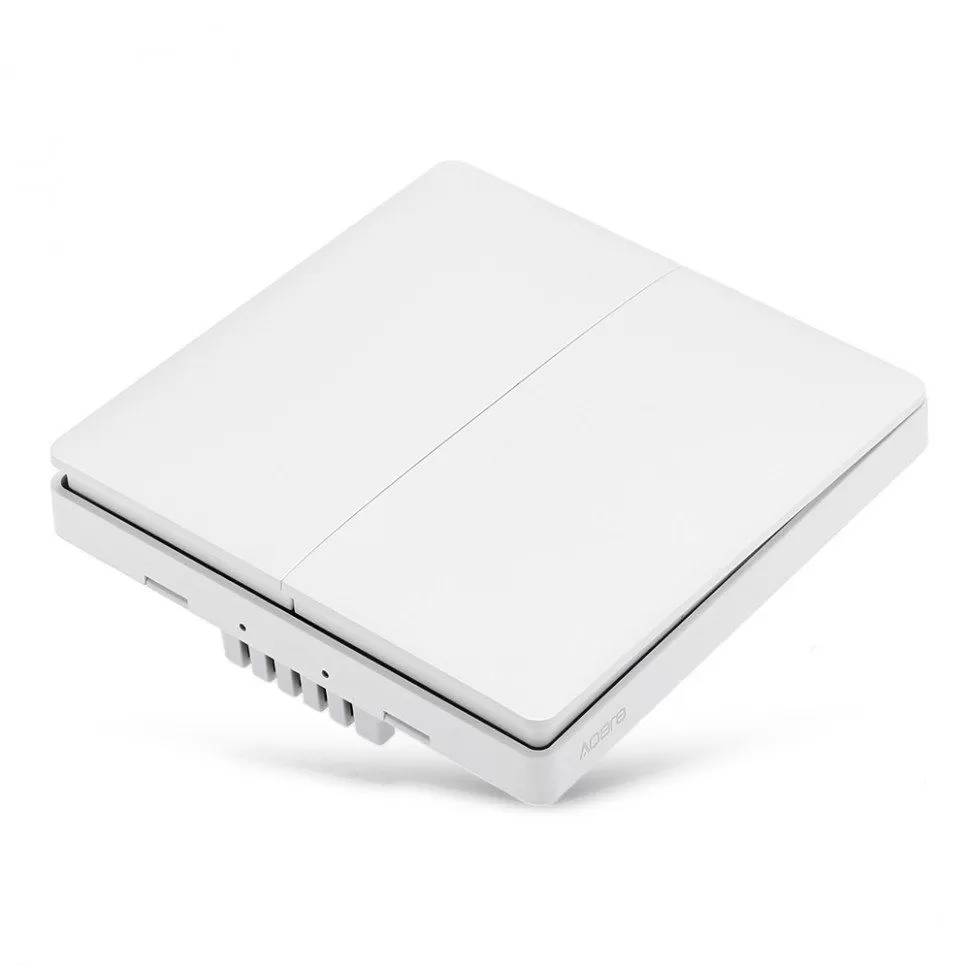Розумний вимикач Aqara Smart Light Switch ZigBee Version 2 кнопки без нульової лінії Білий (JASLSZV2WNL)