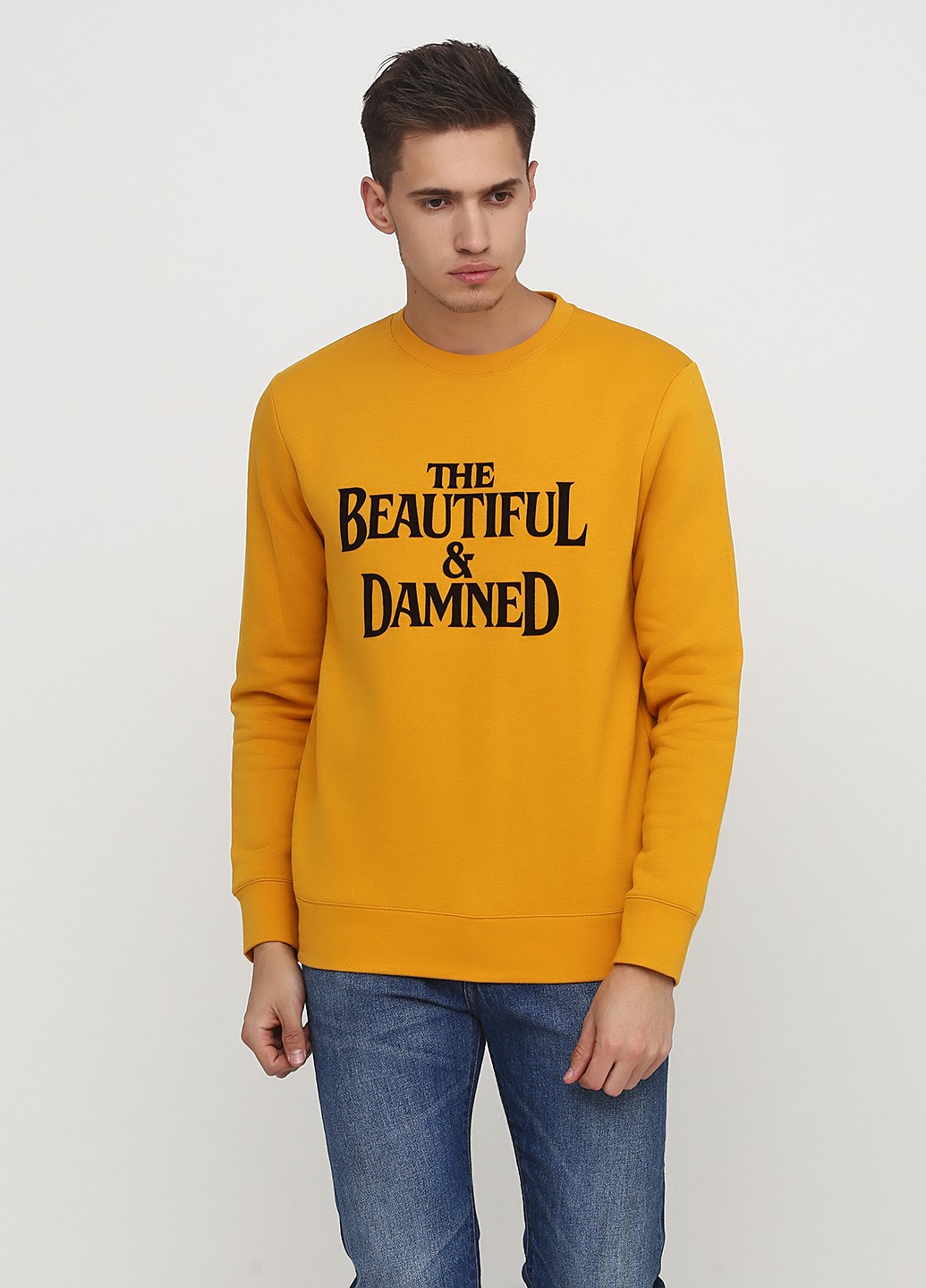Свитшот мужской H&M 26233367 XS Горчичный (2000000871189)
