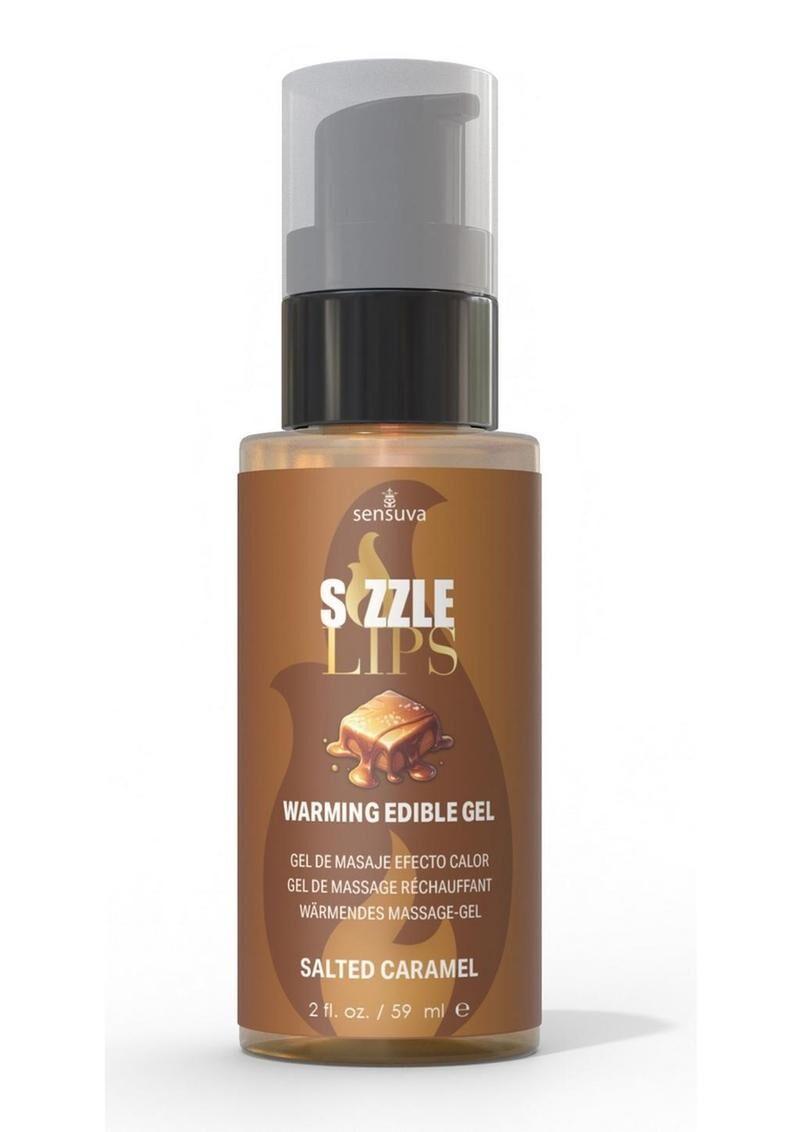 Согревающий массажный гель Sensuva Sizzle Lips Salted Caramel 59 мл без сахара съедобный
