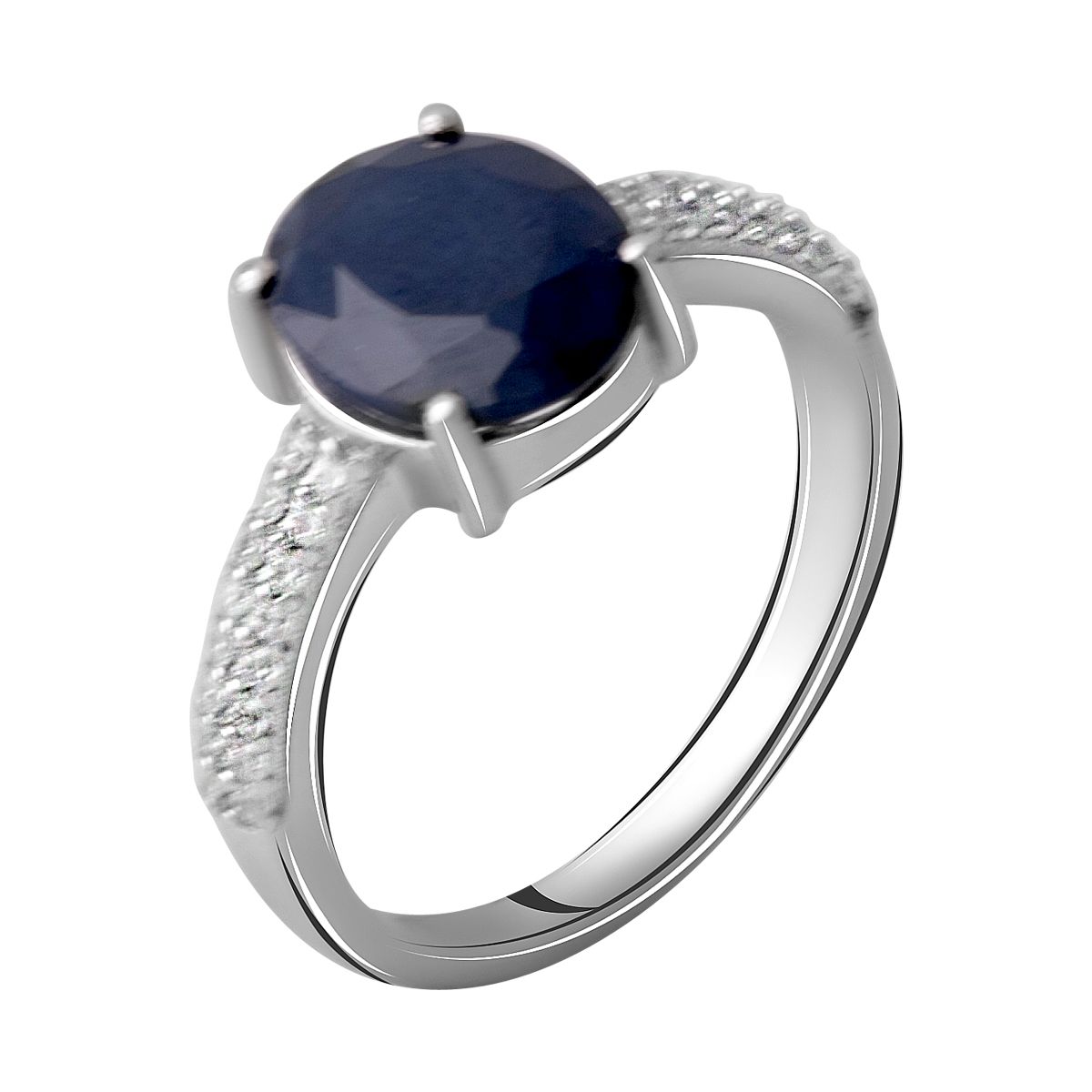 Серебряное кольцо SilverBreeze с натуральным сапфиром 3.552ct (2063261) 17.5 размер