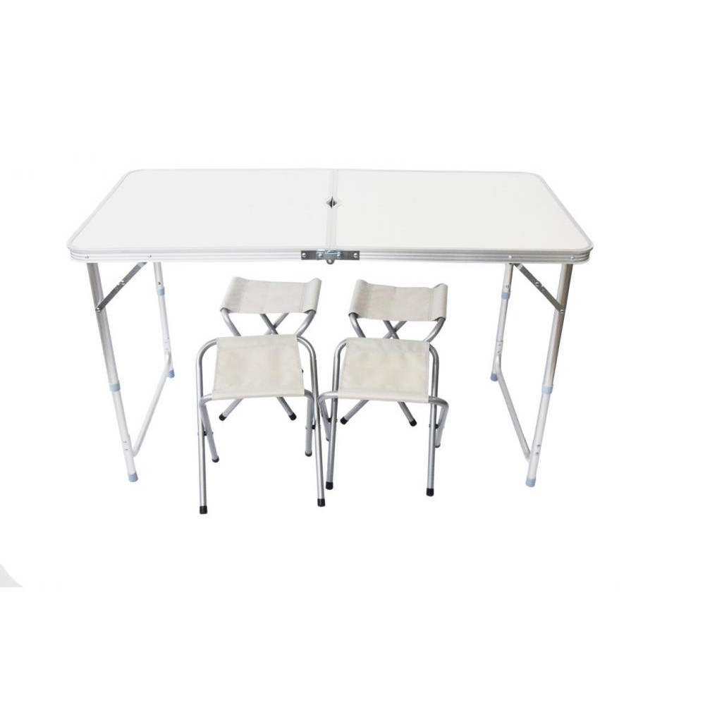 Розкладний стіл Folding для пікніка з 4 стільцями Сріблястий (LS1010053804)