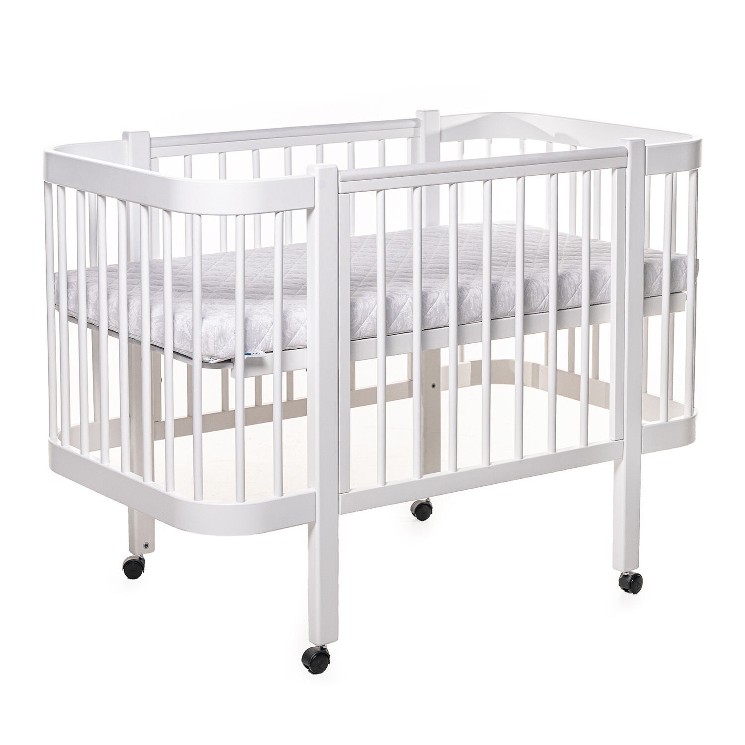 Кроватка деревянная Наталка Рассвет 126,5 х 68 см White (149772)