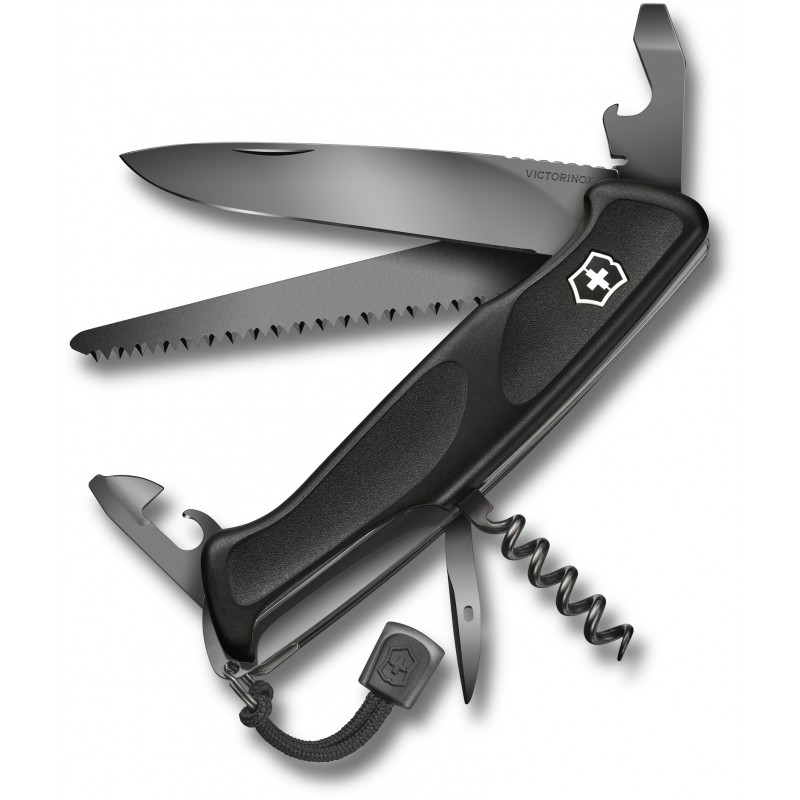 Складаний швейцарський ніж Victorinox Ranger 55 Grip Onyx Black 13 см Чорний (0.9563.C31P)