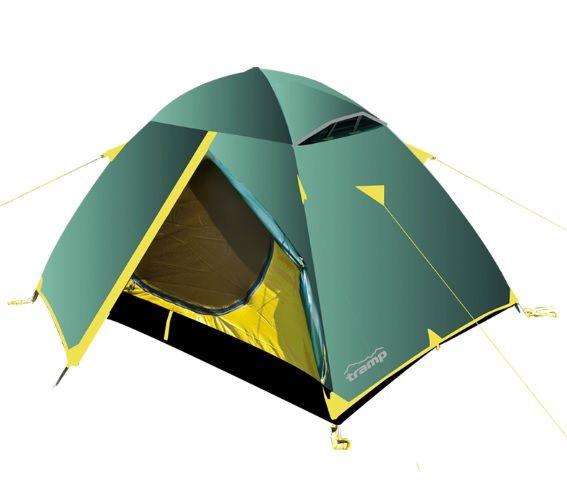 Палатка туристическая трехместная Tramp Scout 3 V2 TRT-056 Зеленый с желтым (iz00051)