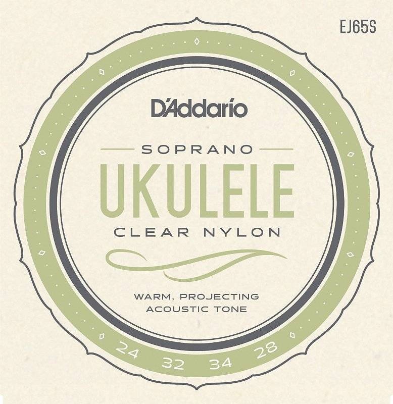 Струны для укулеле D'Addario EJ65S Clear Nylon Soprano Ukulele Strings 24/28