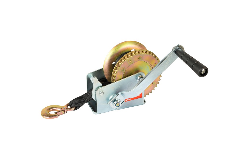 Лебедка барабанная тяговое усилие 454 кг ремень 8 м MASTERTOOL GM (86-8245)