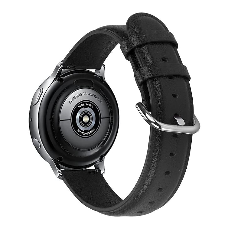 Ремінець BeWatch шкіряний 20мм Samsung Active| Active 2 | Galaxy watch 42mm Чорний L (1220101.L)