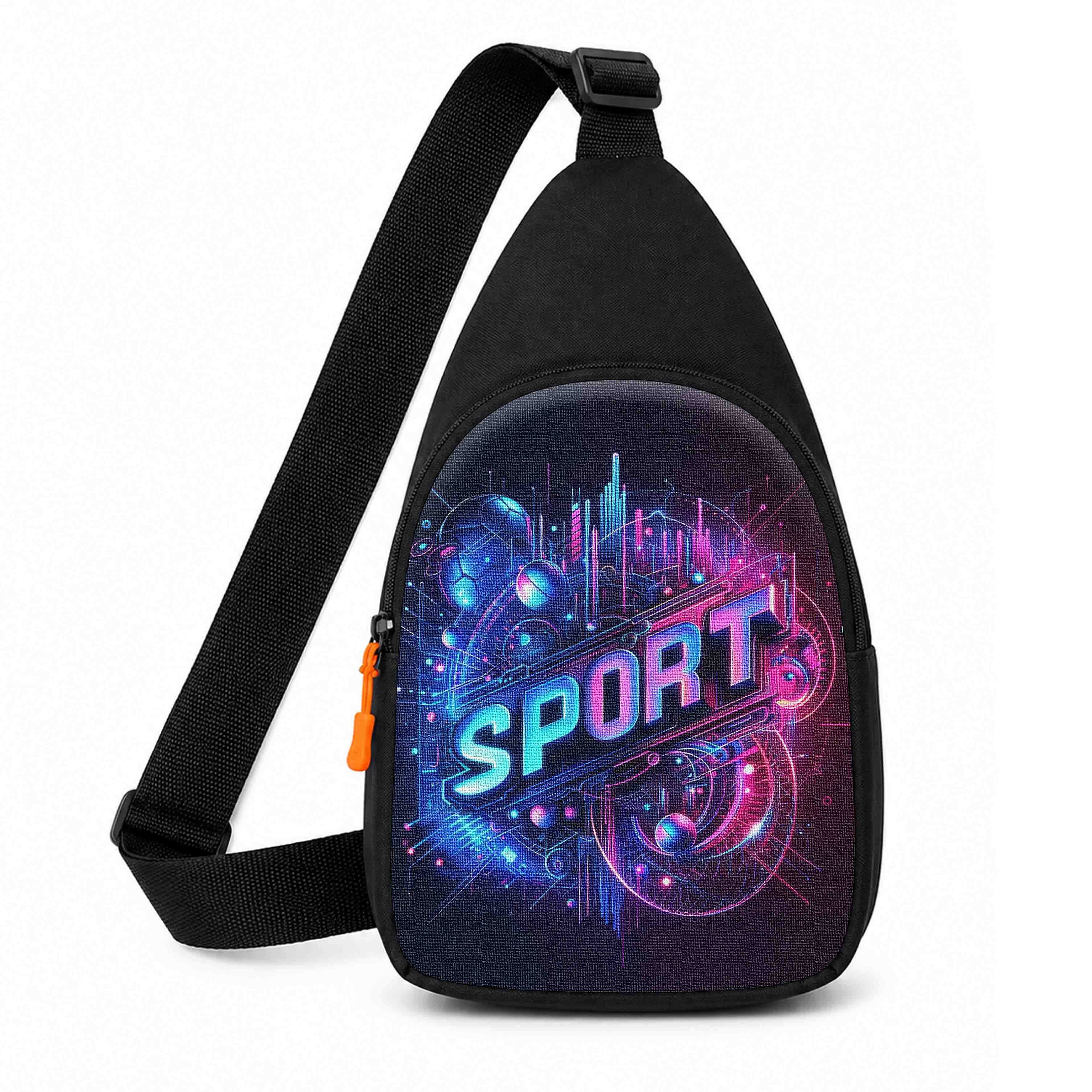 Дитяча сумка-слинг через плече Sport, чорна, водонепроникна, 29×17×5 см