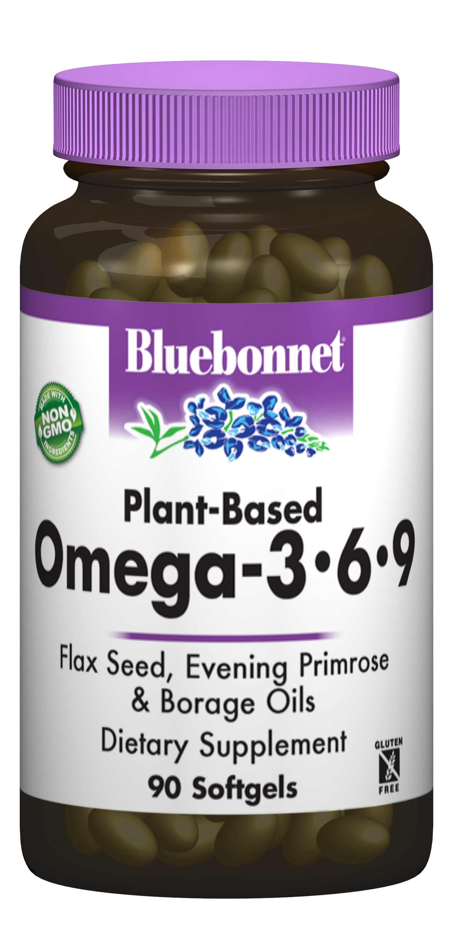 Омега 3-6-9 на Рослинній Основі 1000мг, Bluebonnet Nutrition, 90 желатинових капсул