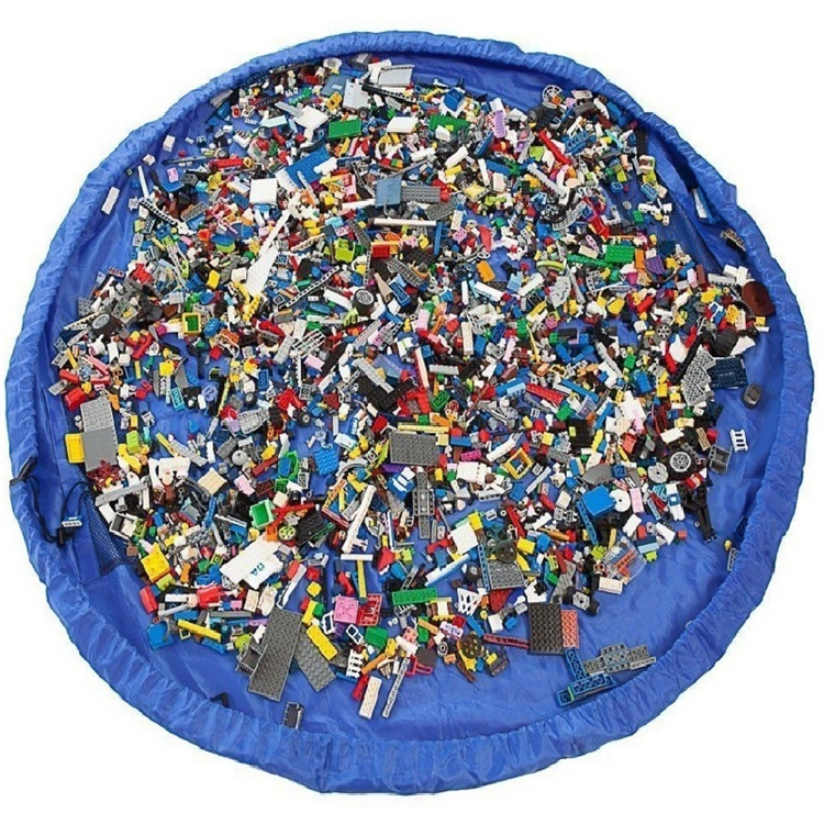 Игровой коврик-мешок сумка для хранения игрушек 150 см Темно-синий (hub_np2_0694)
