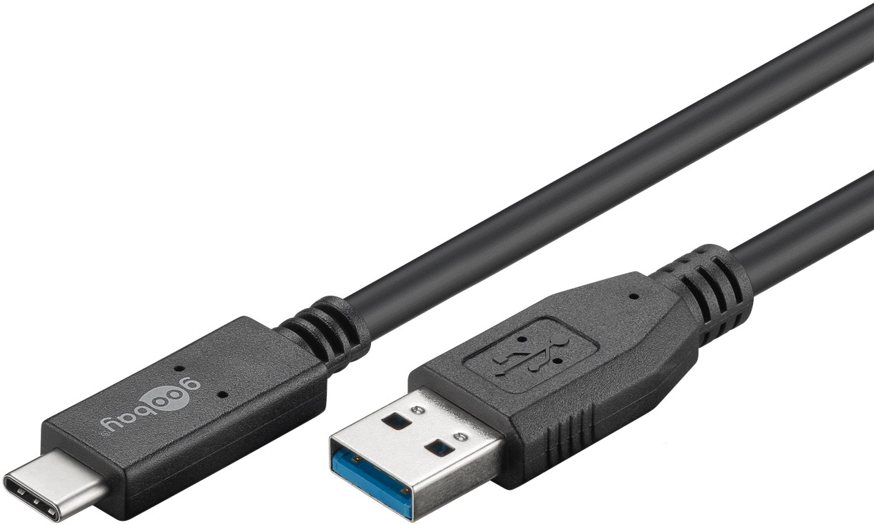 Кабель Goobay USB Type-C-3.0A M/M 0.5m USB3.1Gen2 10Gbps 60W/20V/3A Черный (75.04.1073)