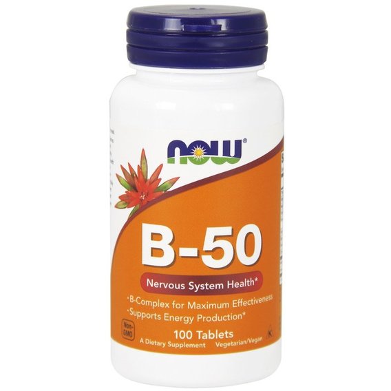 В комплекс NOW Foods Vitamin B-50 100 Tabs