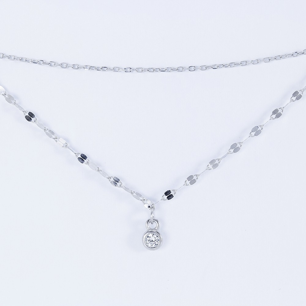 Колье серебрянное Infini родированное kl2cr-58 36+5 см