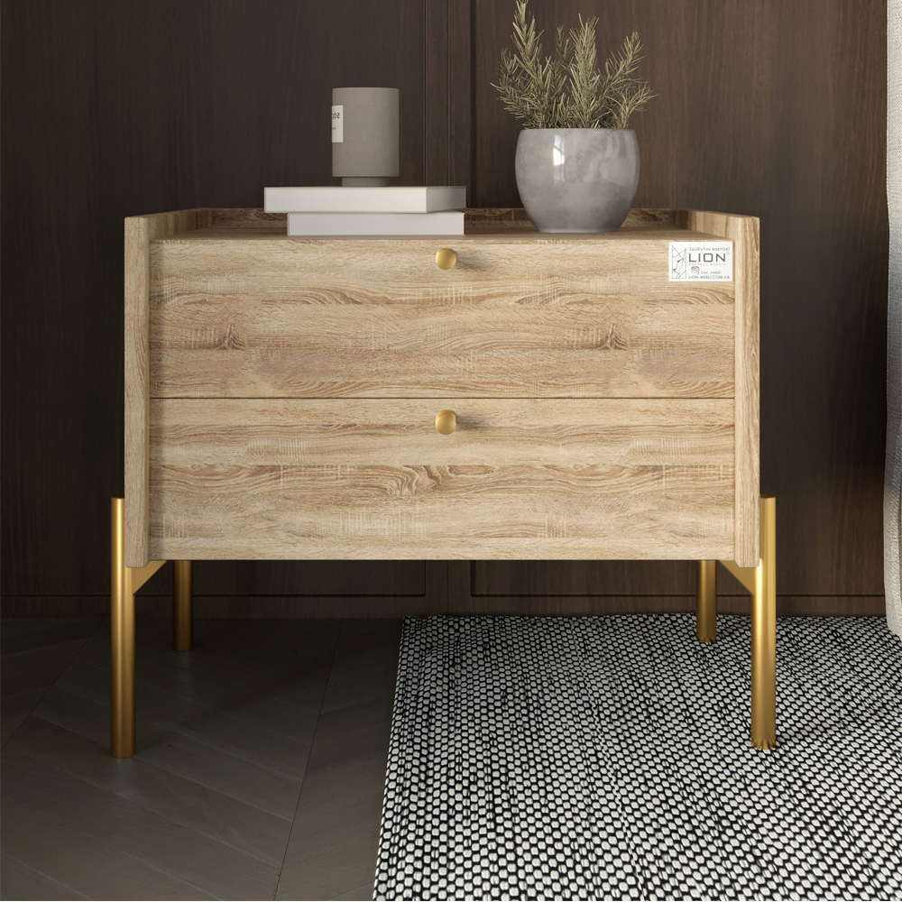 Тумба прикроватная Lion Wood 50x40x44 см Дуб Сонома трюфель (LION-041353)