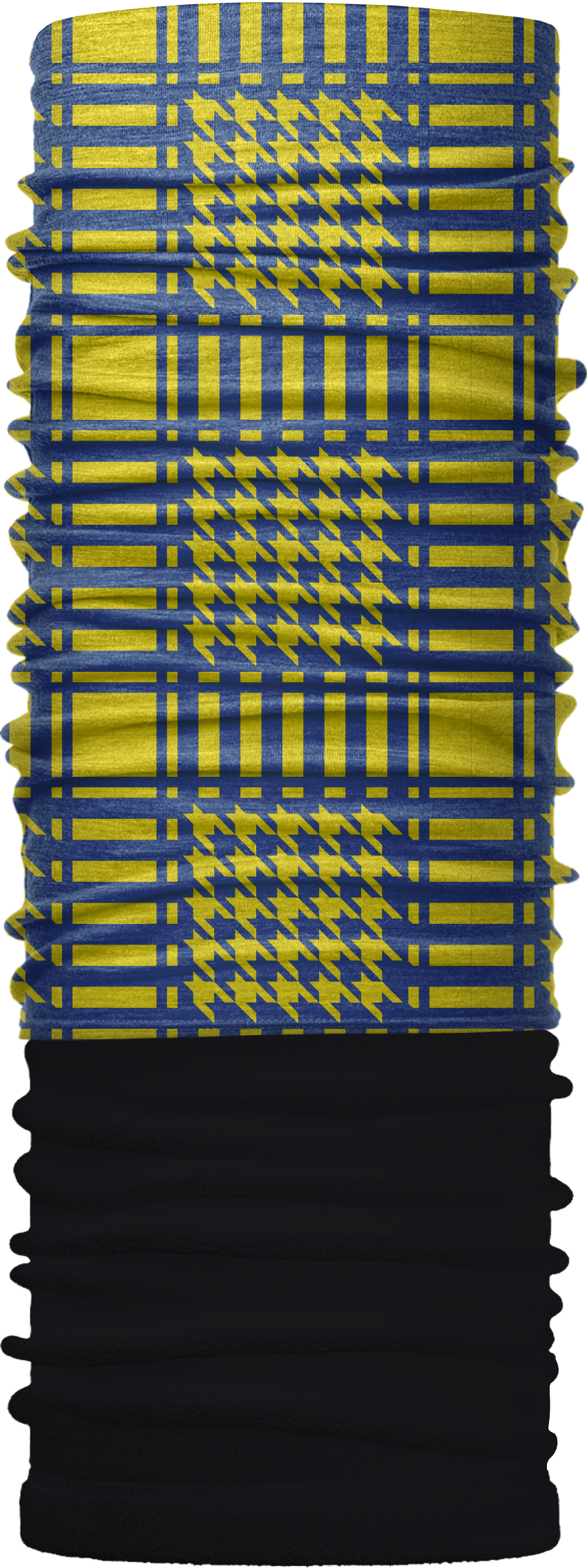 Зимовий бафф Бандана-трансформер двошаровий жовто-синя арафатка Чорний з жовто-синім (ZBT-2f-068-2)