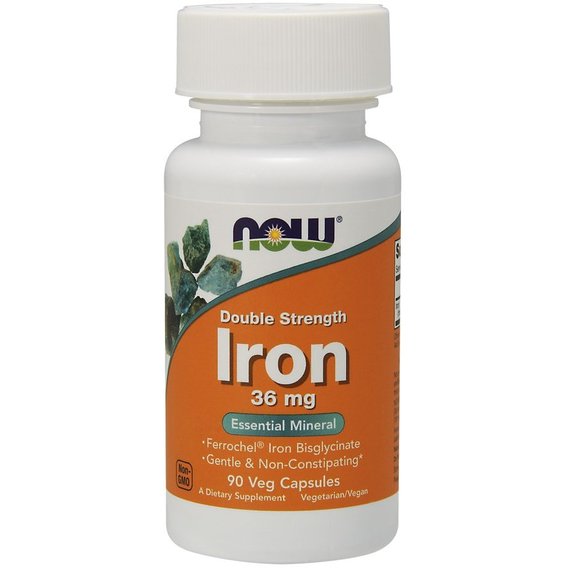 Микроэлемент Железо NOW Foods Iron, Double Strength 36 mg 90 Veg Caps