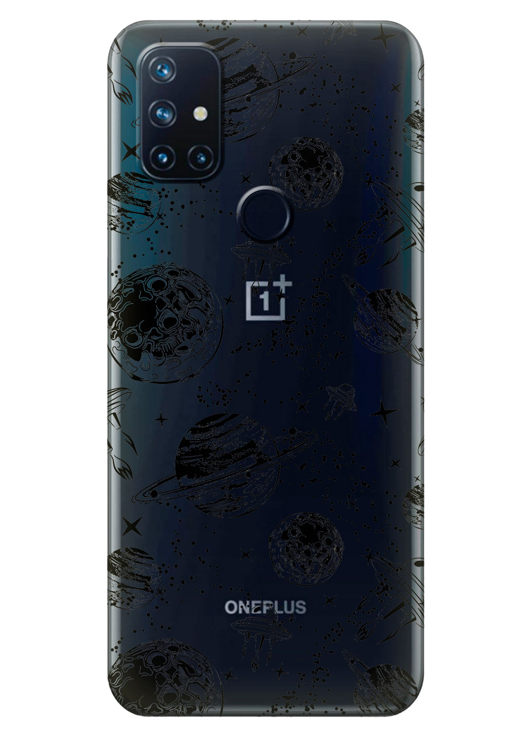 Прозрачный силиконовый чехол iSwag для OnePlus Nord N10 с рисунком - Космос (KS14763)
