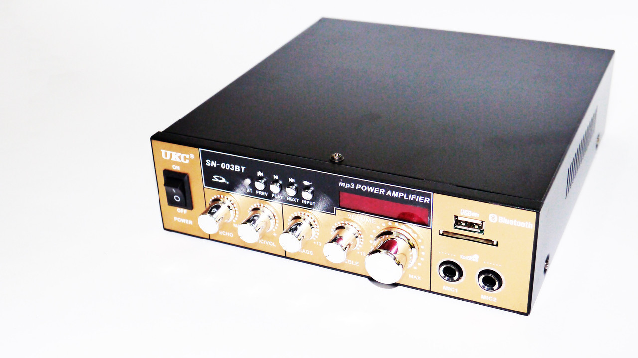 Підсилювач звуку UKC SN-003BT FM+USB Bluetooth Karaoke Чорний (813749448)