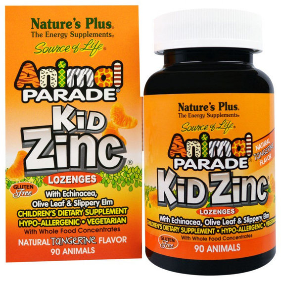 Микроэлемент Цинк Nature's Plus Animal Parade, Kid Zinc 90 Lozenges Tangerine