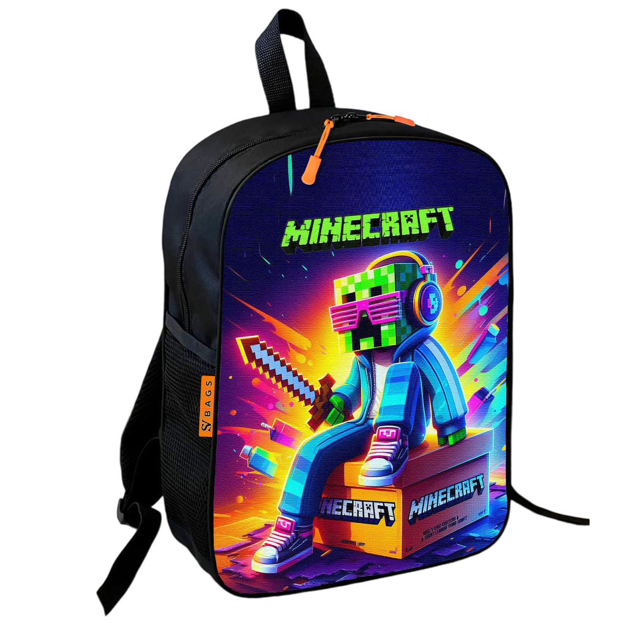 Дитячий шкільний рюкзак Minecraft Кріпер з мечем 36×27×13 см