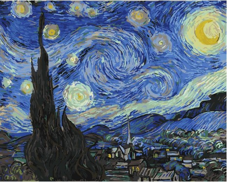 Картина по номерам BrushMe "Звездная ночь. Ван гог" 40х50см GX4756