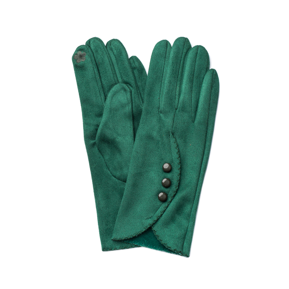 Перчатки LuckyLOOK женские экозамш Smart Touch 688-637 One size Зеленый