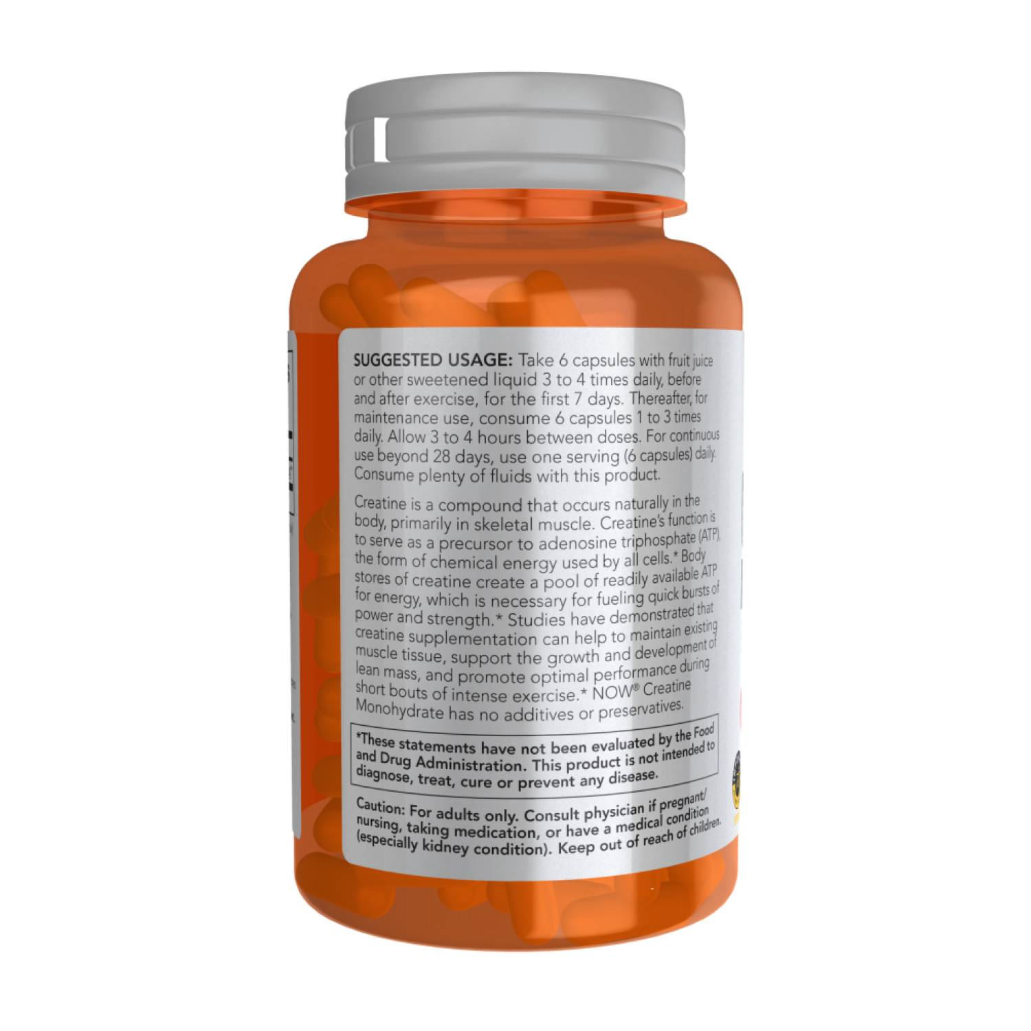 Комплекс NOW Creatine Monohydrate 750 мг 120 капсул CO004123