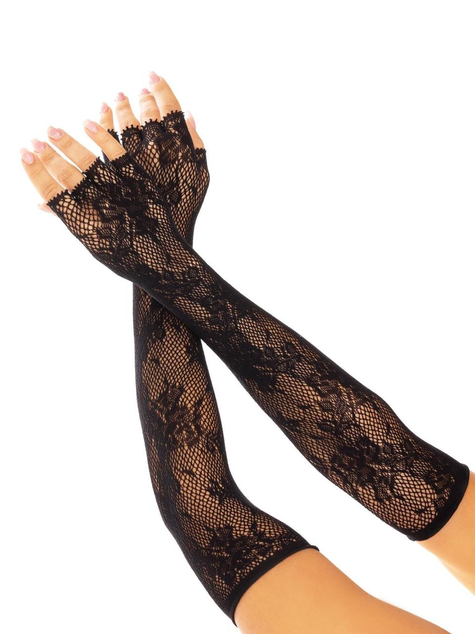 Митенки Leg Avenue Lace Opera Length Fingerless Gloves One Size Black SX1057