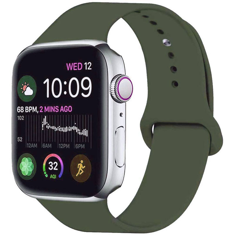 Силіконовий ремінець Epik для Apple watch 42mm / 44mm Зелений / Forest green 1087217