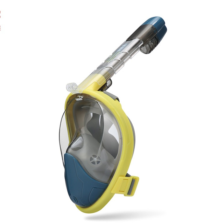 Маска для сноркелінгу TheNice EasyBreath-III на все обличчя для дайвінгу з кріпленням для камери L/XL Жовтий (SUN2778)