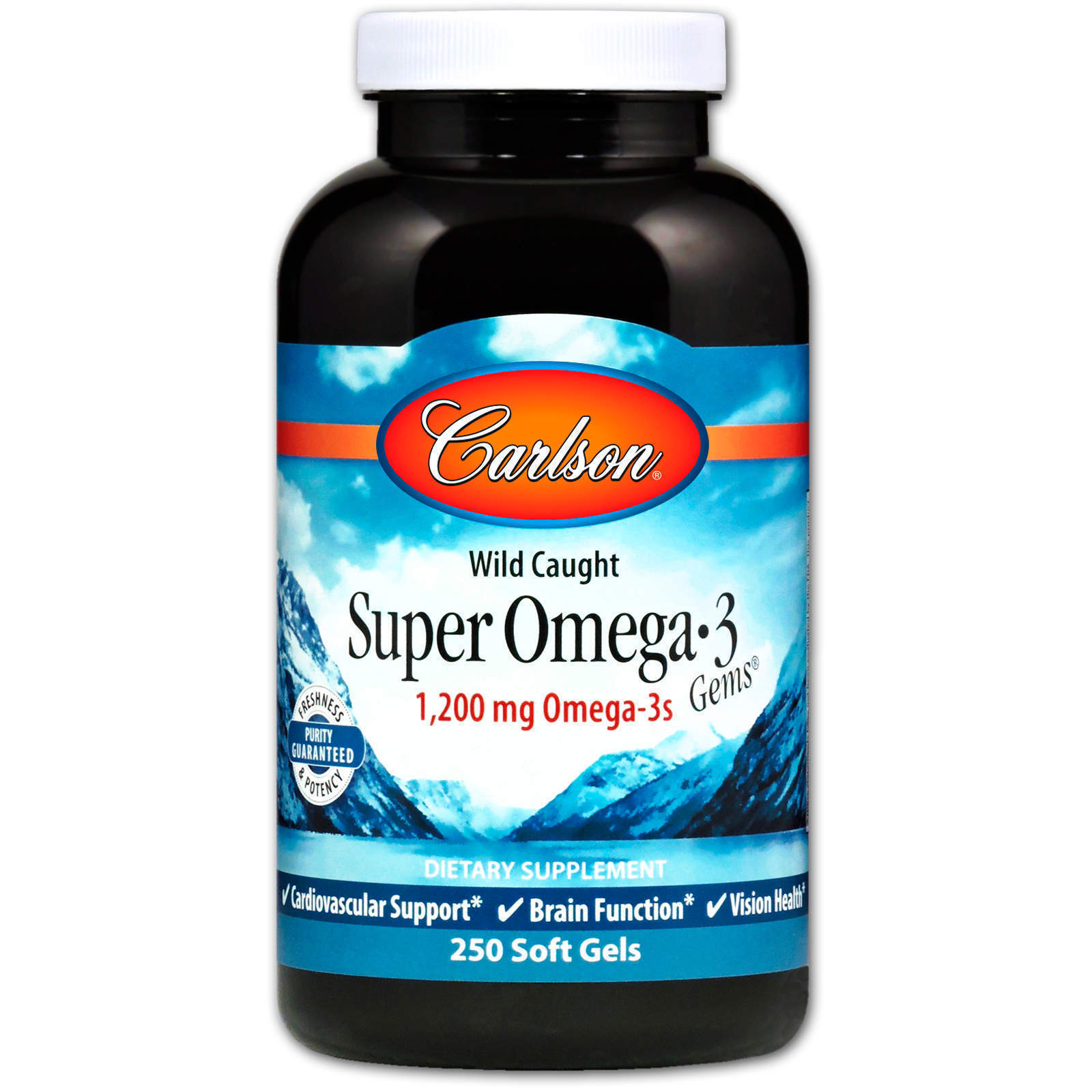 Риб'ячий жир Carlson Labs Super Omega -3 1200 мг 250 капсул (2324)