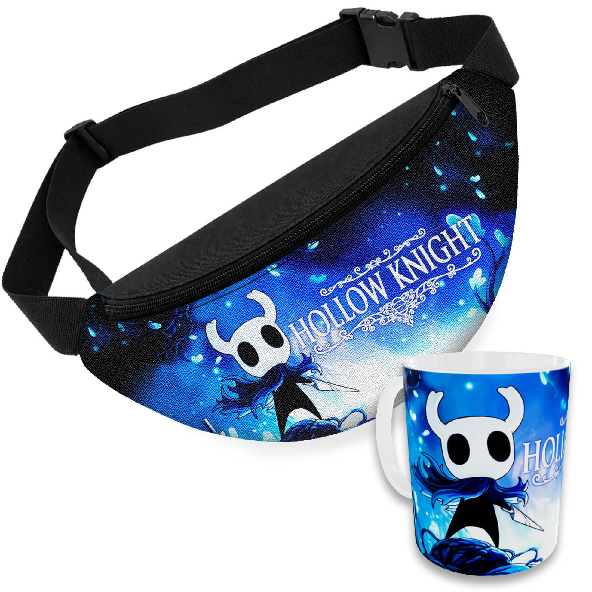 Дитячий набір: сумка-бананка та керамічна кружка Hollow Knight, 32×15 см, 330 мл