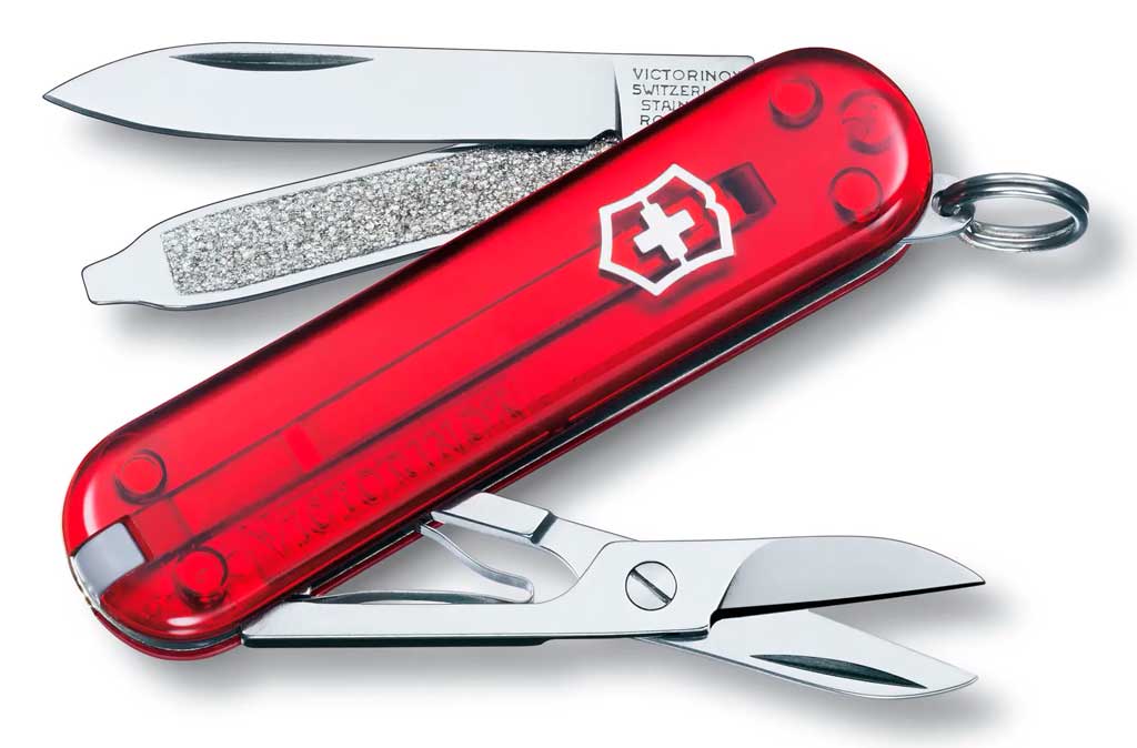 Ніж Victorinox Classic SD Transparent Red блістер (1049-Vx06223.TB1)