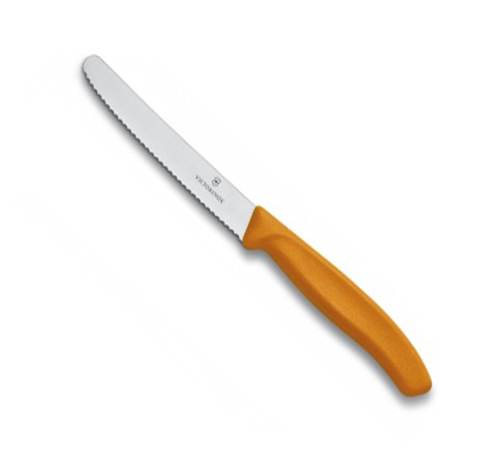 Кухонный нож Victorinox SwissClassic для нарезки 110 мм серрейтор Оранжевый (6.7836.L119)