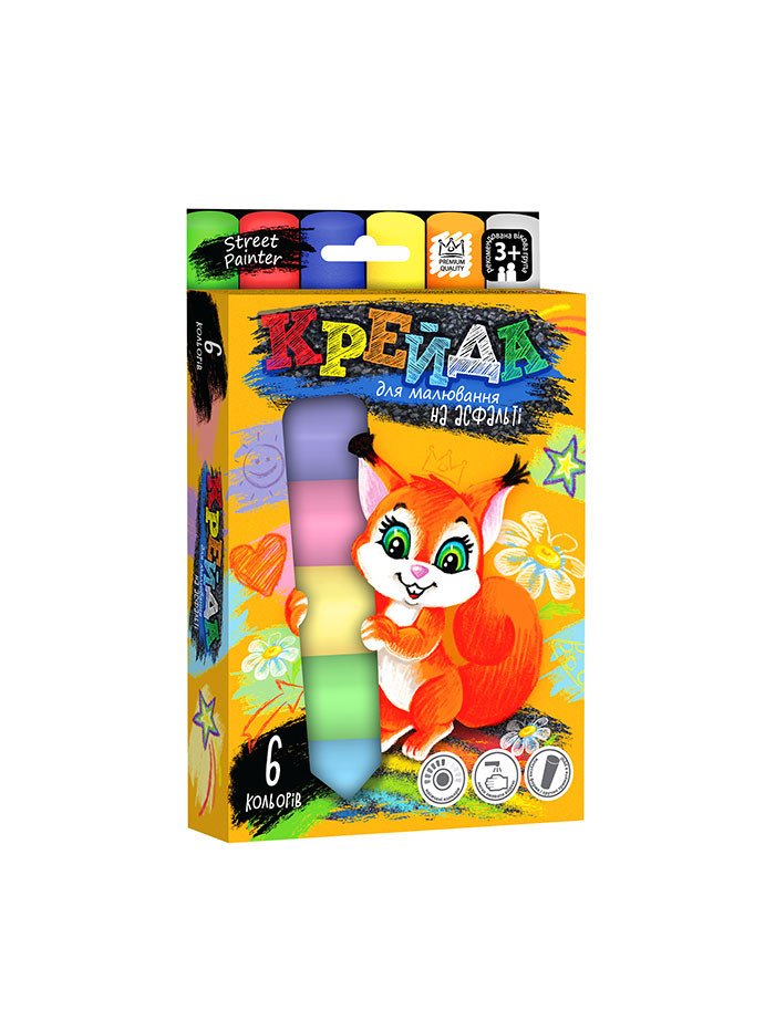 Мел для рисования на асфальте Danko Toys MEL-01-04U 6 шт большой