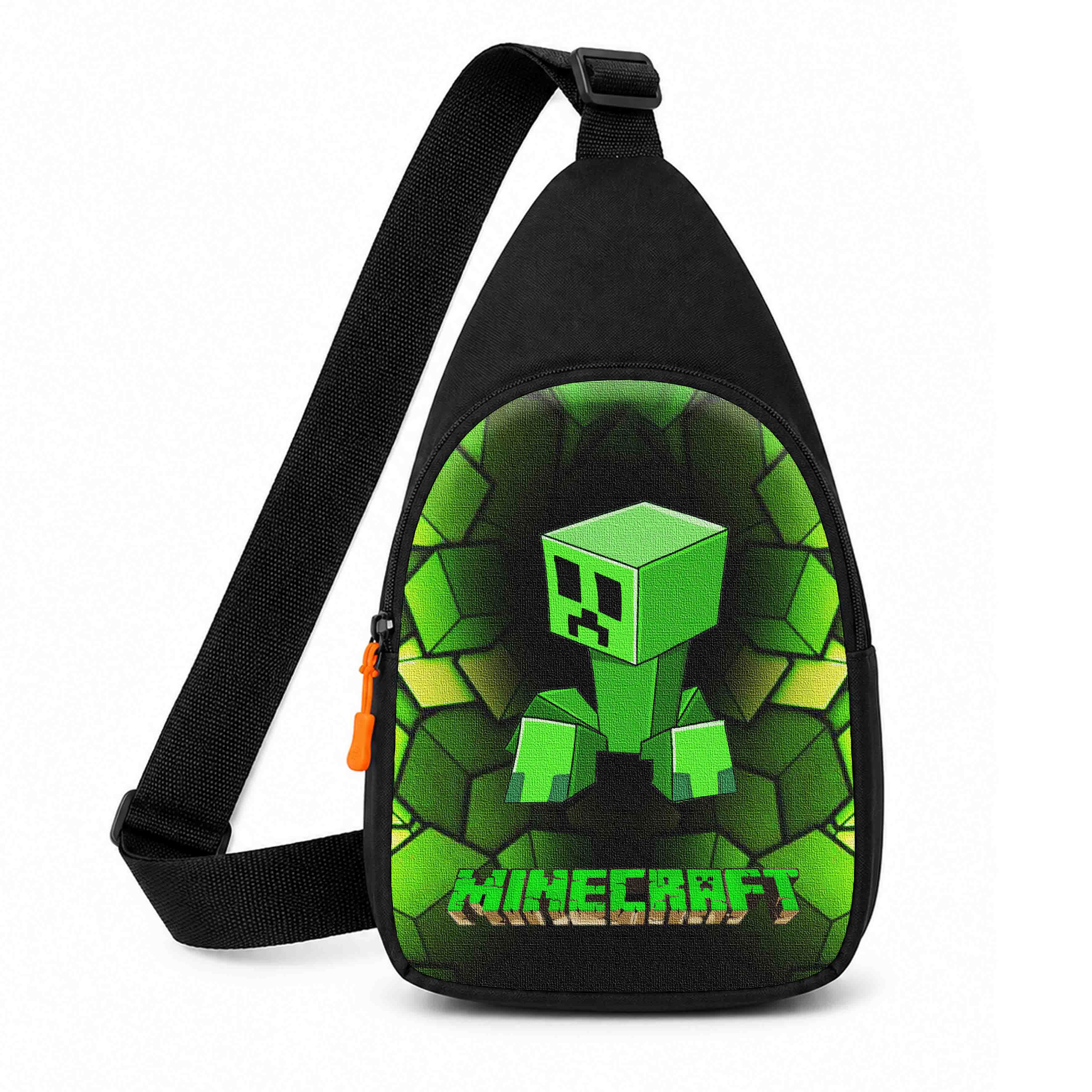 Дитяча сумка-слинг Minecraft Крипер, чорна, 29х17х5 см