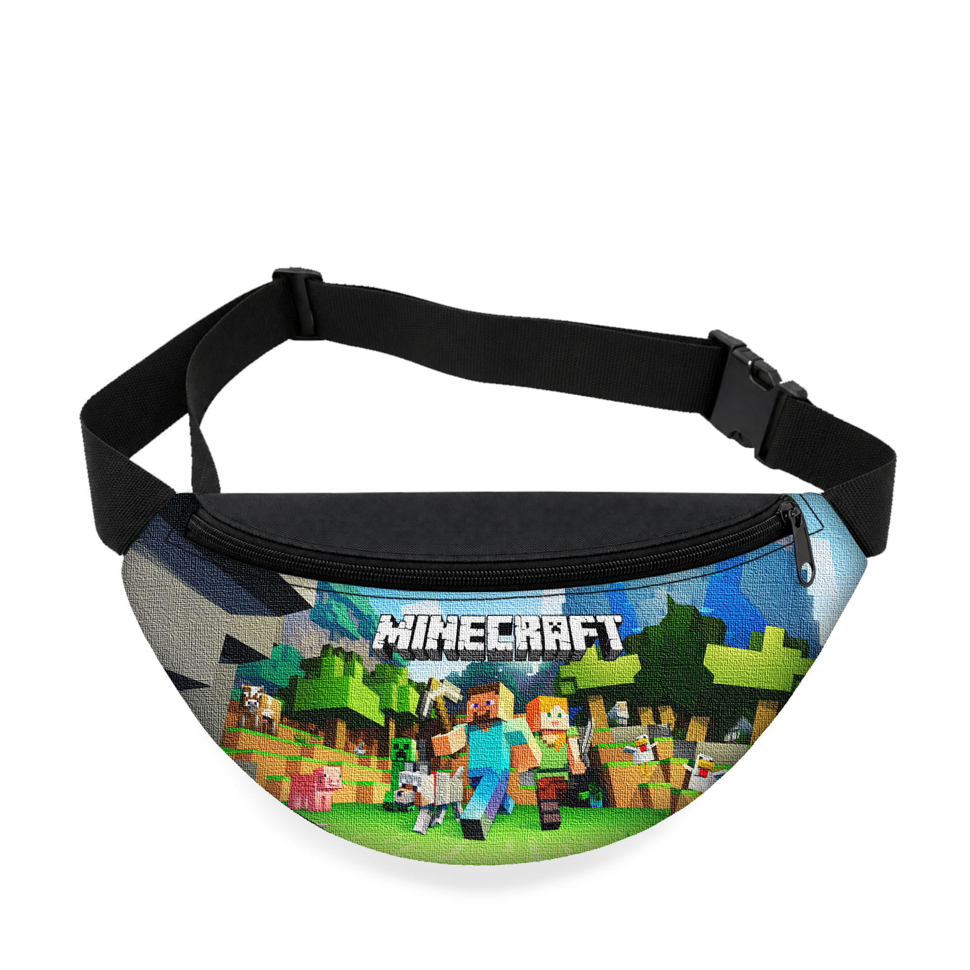 Дитяча сумка-бананка Minecraft чорна 32х15х7.5 см — арт. 2342422308
