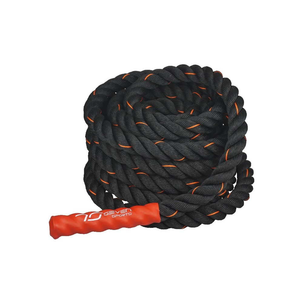 Канат для кросфіту 7SPORTS Battle Rope 10 м. LI-1 10M чорний вага 9кг