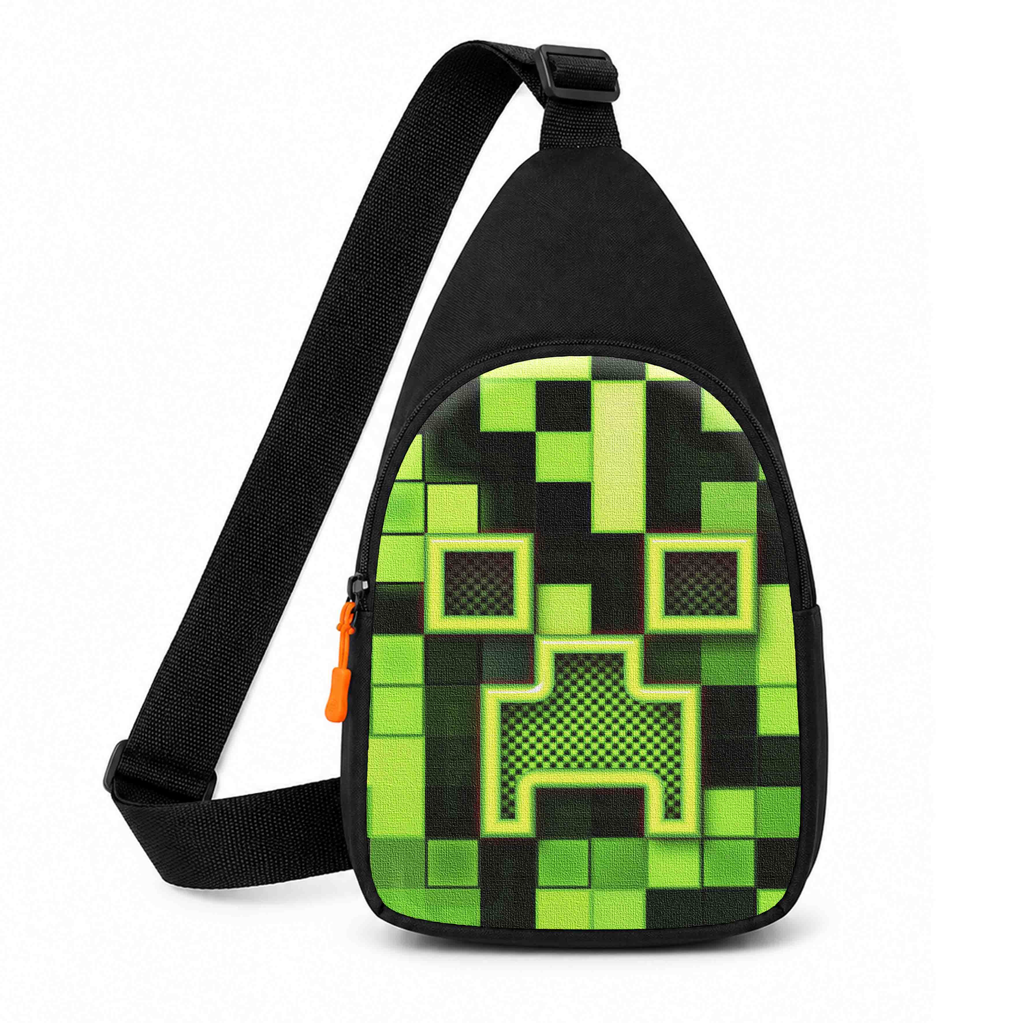 Дитяча сумка-слінг через плече Minecraft Кріпер, чорна, 29×17×5 см