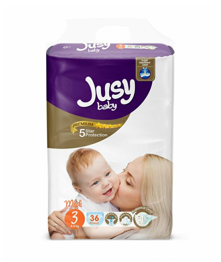Дитячі підгузки Jusy midi 3 4-9 кг (Jmidi36)