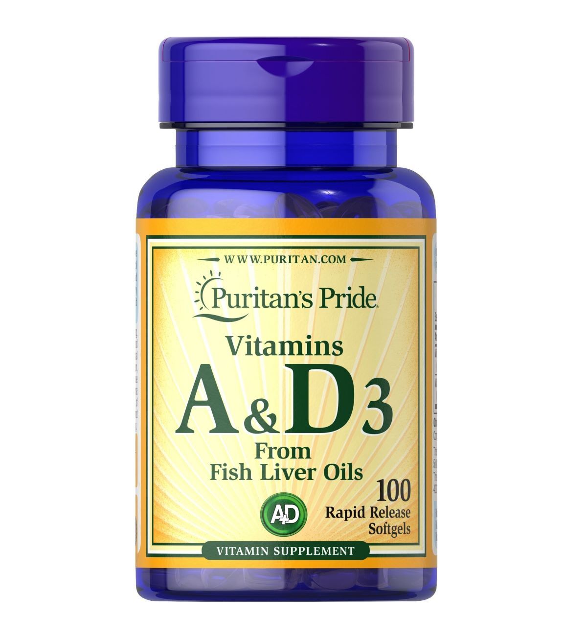 Купить Комплекс Витамин A+D Puritans Pride Vitamins A D 5000 400 IU 100 ...