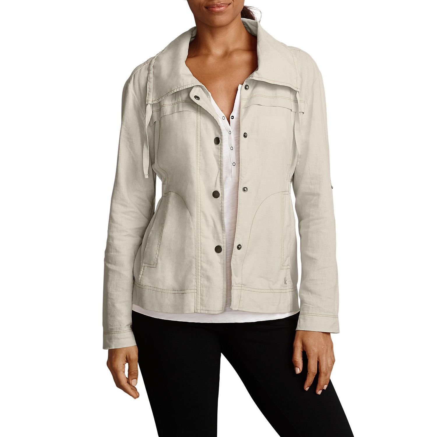 Куртка Eddie Bauer Women Blouse Jacket Linen PUTTY L Білий (0483PTY-L)